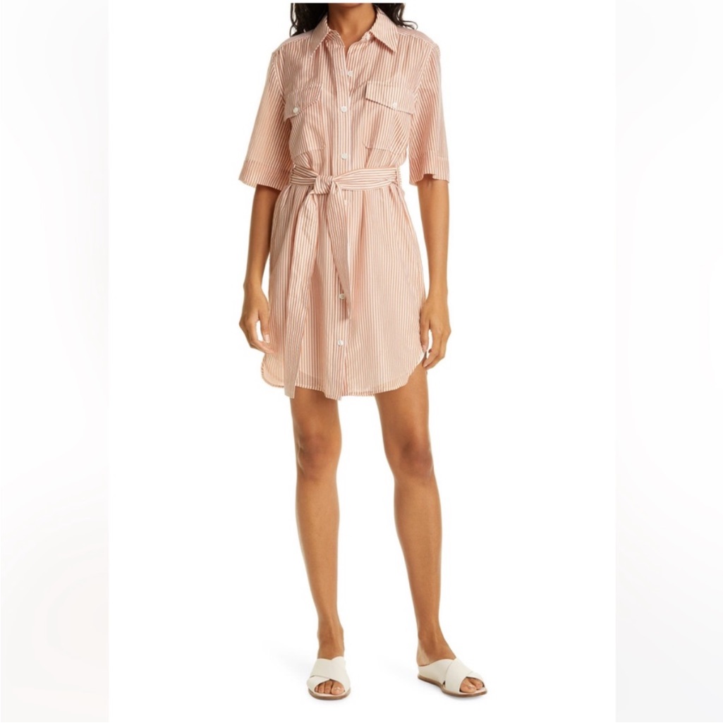 Equipment Amadee Stripe Cotton & Silk Shirt Dress